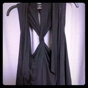 Twisted back sleeveless cardigan